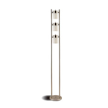 Load image into Gallery viewer, Munson Floor Lamp with 3 Swivel Lights Brushed Silver
