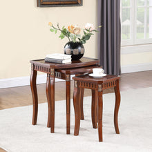 Load image into Gallery viewer, Daphne 3-piece Curved Leg Nesting Tables Warm Brown
