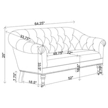 Load image into Gallery viewer, Billie Tufted Back Settee with Roll Arm Natural
