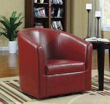 Load image into Gallery viewer, Turner Upholstery Sloped Arm Accent Swivel Chair Red
