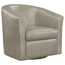 Load image into Gallery viewer, Turner Upholstery Sloped Arm Accent Swivel Chair Champagne
