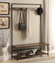 Load image into Gallery viewer, Alise Hall Tree with 5 Coat Hooks Chestnut and Dark Bronze
