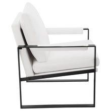 Load image into Gallery viewer, Rosalind Upholstered Track Arms Accent Chair White and Gummetal
