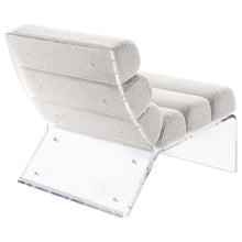 Load image into Gallery viewer, Serreta Boucle Upholstered Armless Accent Chair with Clear Acrylic Frame Ivory
