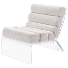 Load image into Gallery viewer, Serreta Boucle Upholstered Armless Accent Chair with Clear Acrylic Frame Ivory
