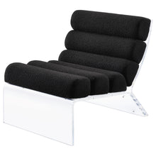 Load image into Gallery viewer, Serreta Boucle Upholstered Armless Accent Chair with Clear Acrylic Frame Black
