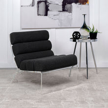 Load image into Gallery viewer, Serreta Boucle Upholstered Armless Accent Chair with Clear Acrylic Frame Black
