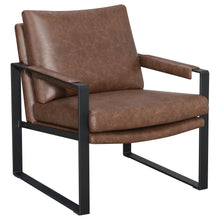 Load image into Gallery viewer, Rosalind Upholstered Accent Chair with Removable Cushion Umber Brown and Gunmetal
