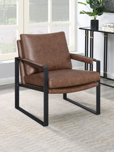 Load image into Gallery viewer, Rosalind Upholstered Accent Chair with Removable Cushion Umber Brown and Gunmetal
