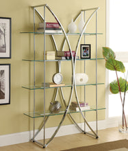 Load image into Gallery viewer, Larson 4-tier Bookcase Chrome and Clear

