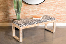 Load image into Gallery viewer, Aiden Sled Leg Upholstered Accent Bench Black and White
