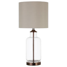 Load image into Gallery viewer, Aisha Drum Shade Table Lamp Creamy Beige and Clear
