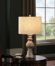 Load image into Gallery viewer, Brie Drum Shade Table Lamp Oatmeal and Antique Gold

