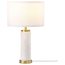 Load image into Gallery viewer, Lucius Drum Shade Bedside Table Lamp White and Gold
