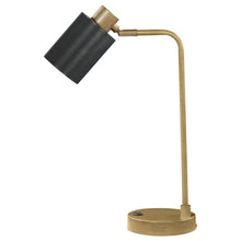 Load image into Gallery viewer, Cherise Adjustable Shade Table Lamp Antique Brass and Matte Black

