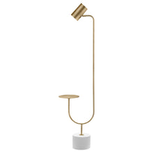 Load image into Gallery viewer, Jodie Round Base Floor Lamp Antique Brass and Grey
