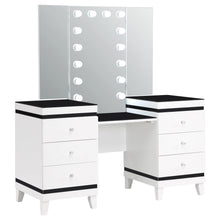 Load image into Gallery viewer, Talei 6-drawer Vanity Set with Hollywood Lighting Black and White
