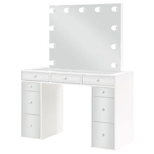 Load image into Gallery viewer, Regina 3-piece Makeup Vanity Table Set Hollywood Lighting White and Mirror
