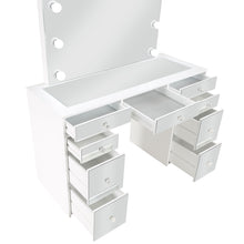 Load image into Gallery viewer, Regina Makeup Vanity Table Set with Lighting White

