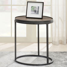 Load image into Gallery viewer, Rodrigo Round End Table Weathered Elm and Gunmetal
