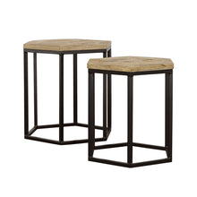 Load image into Gallery viewer, Adger 2-piece Hexagon Nesting Tables Natural and Black
