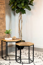 Load image into Gallery viewer, Adger 2-piece Hexagon Nesting Tables Natural and Black
