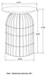 Bernardo Round Wire Frame Side Table Natural and Gunmetal