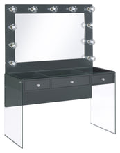 Load image into Gallery viewer, Afshan 3-drawer Vanity Set with Lighting Grey High Gloss
