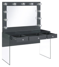 Load image into Gallery viewer, Afshan 3-drawer Vanity Set with Lighting Grey High Gloss
