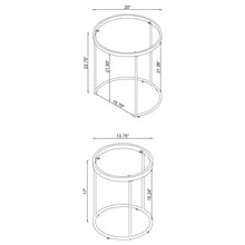 Load image into Gallery viewer, Maylin 2-piece Round Glass Top Nesting Tables Gold
