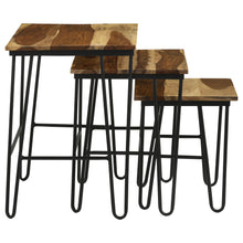 Load image into Gallery viewer, Nayeli 3-piece Nesting Table with Hairpin Legs Natural and Black
