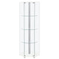 Zahavah 4-shelf Hexagonal Clear Glass Curio Cabinet White