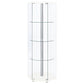 Zahavah 4-shelf Hexagonal Clear Glass Curio Cabinet White