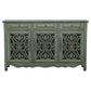 Madeline 3-drawer Scrollwork Accent Cabinet Antique Green