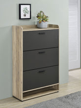 Load image into Gallery viewer, Denia 3-tier Shoe Storage Cabinet Antique Pine and Grey
