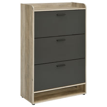 Load image into Gallery viewer, Denia 3-tier Shoe Storage Cabinet Antique Pine and Grey
