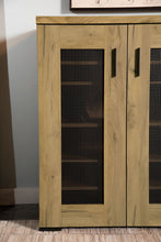Load image into Gallery viewer, Bristol Metal Mesh Door Accent Cabinet Golden Oak
