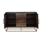 Zara 2-door 57-inch Wood Accent Storage Cabinet Black Walnut