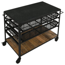 Load image into Gallery viewer, Evander Accent Storage Cart with Casters Natural and Black
