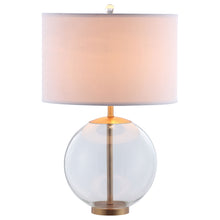 Load image into Gallery viewer, Kenny Drum Shade Table Lamp with Glass Base White
