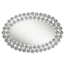 Load image into Gallery viewer, Colleen Oval Wall Mirror with Faux Crystal Blossoms
