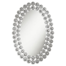 Load image into Gallery viewer, Colleen Oval Wall Mirror with Faux Crystal Blossoms
