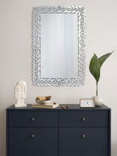 Load image into Gallery viewer, Cecily Rectangular Leaves Frame Wall Mirror Faux Crystal
