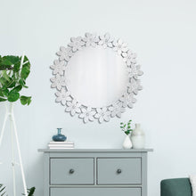 Load image into Gallery viewer, Cordelia Round Floral Frame Wall Mirror
