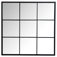 Load image into Gallery viewer, Quetzal Square Window Pane Wall Mirror Black
