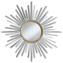 Load image into Gallery viewer, Beiwen Sunburst Wall Mirror Champagne and Silver
